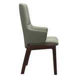 Mint High Back Dining Chair - Paloma Shadow Green - Brown Wood - D100 Armchair