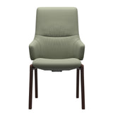 Mint High Back Dining Chair - Paloma Shadow Green - Brown Wood - D100 Armchair