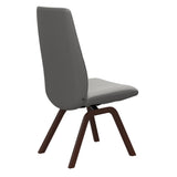 Mint High Back Dining Chair - Paloma Silver Grey - Walnut Wood - Armless