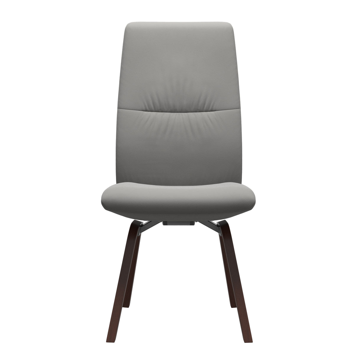 Mint High Back Dining Chair - Paloma Silver Grey - Walnut Wood - Armless