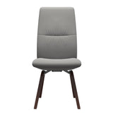 Mint High Back Dining Chair - Paloma Silver Grey - Walnut Wood - Armless