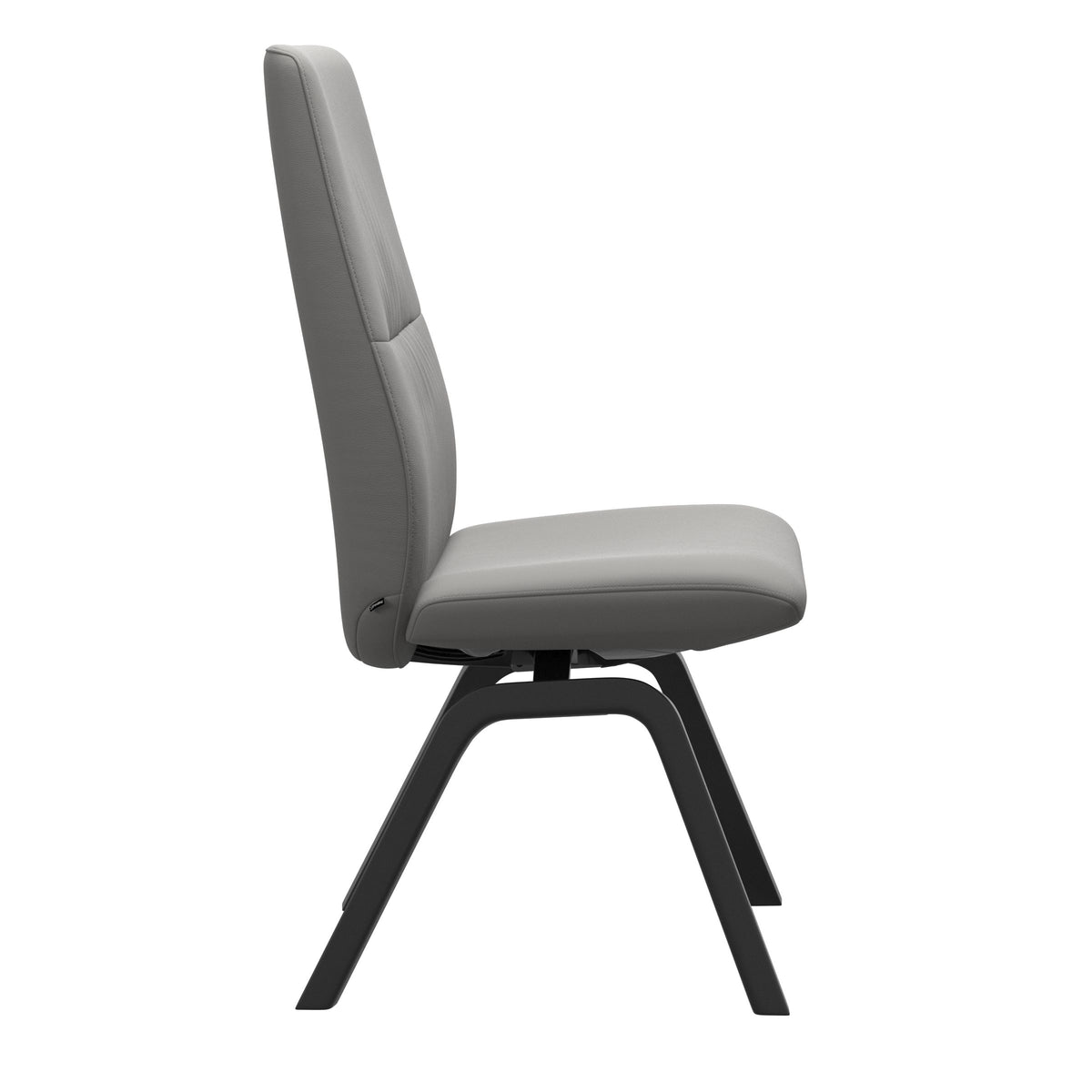 Mint High Back Dining Chair - Paloma Silver Grey - Black Wood - Armless