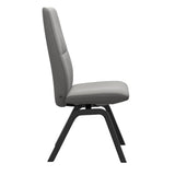 Mint High Back Dining Chair - Paloma Silver Grey - Black Wood - Armless