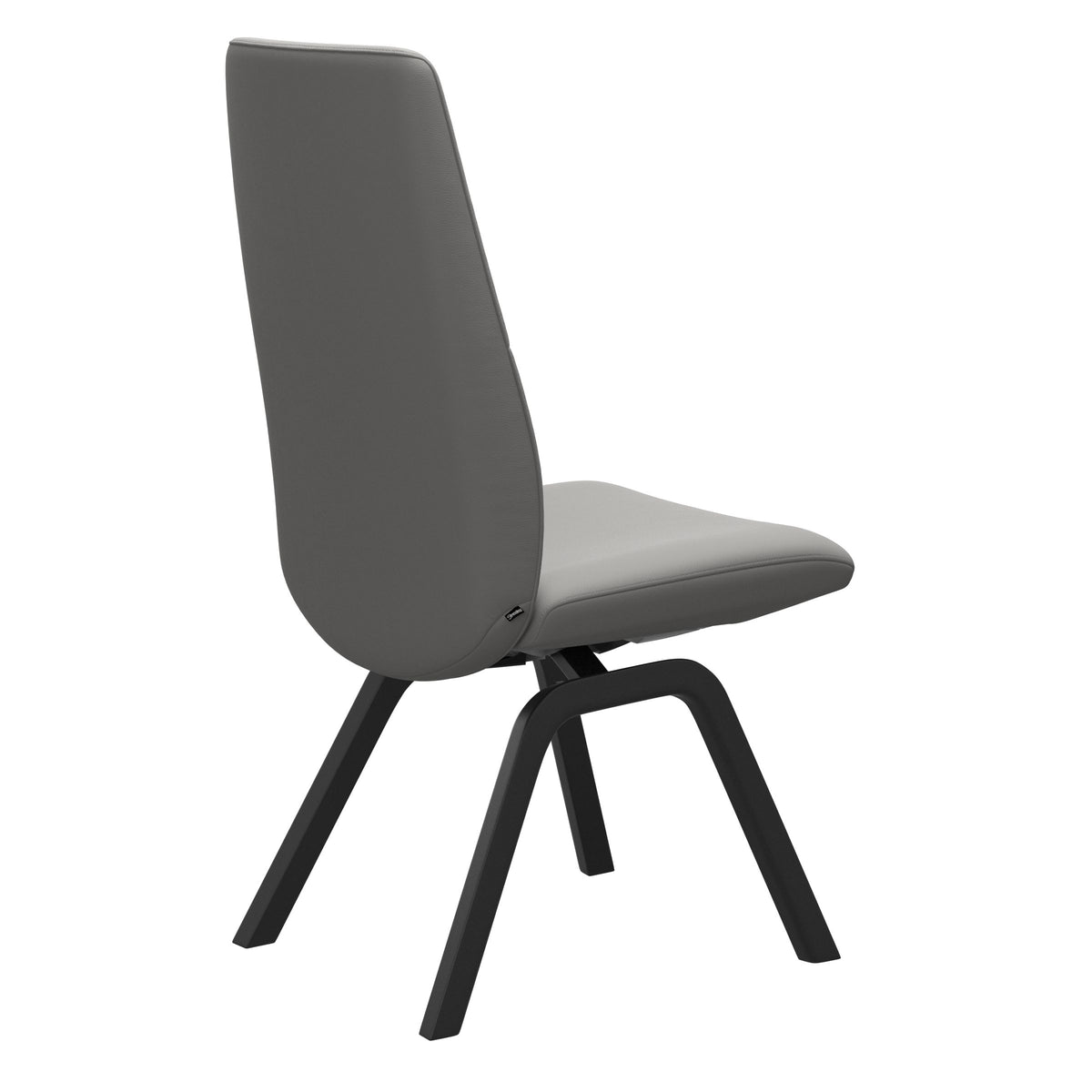 Mint High Back Dining Chair - Paloma Silver Grey - Black Wood - Armless
