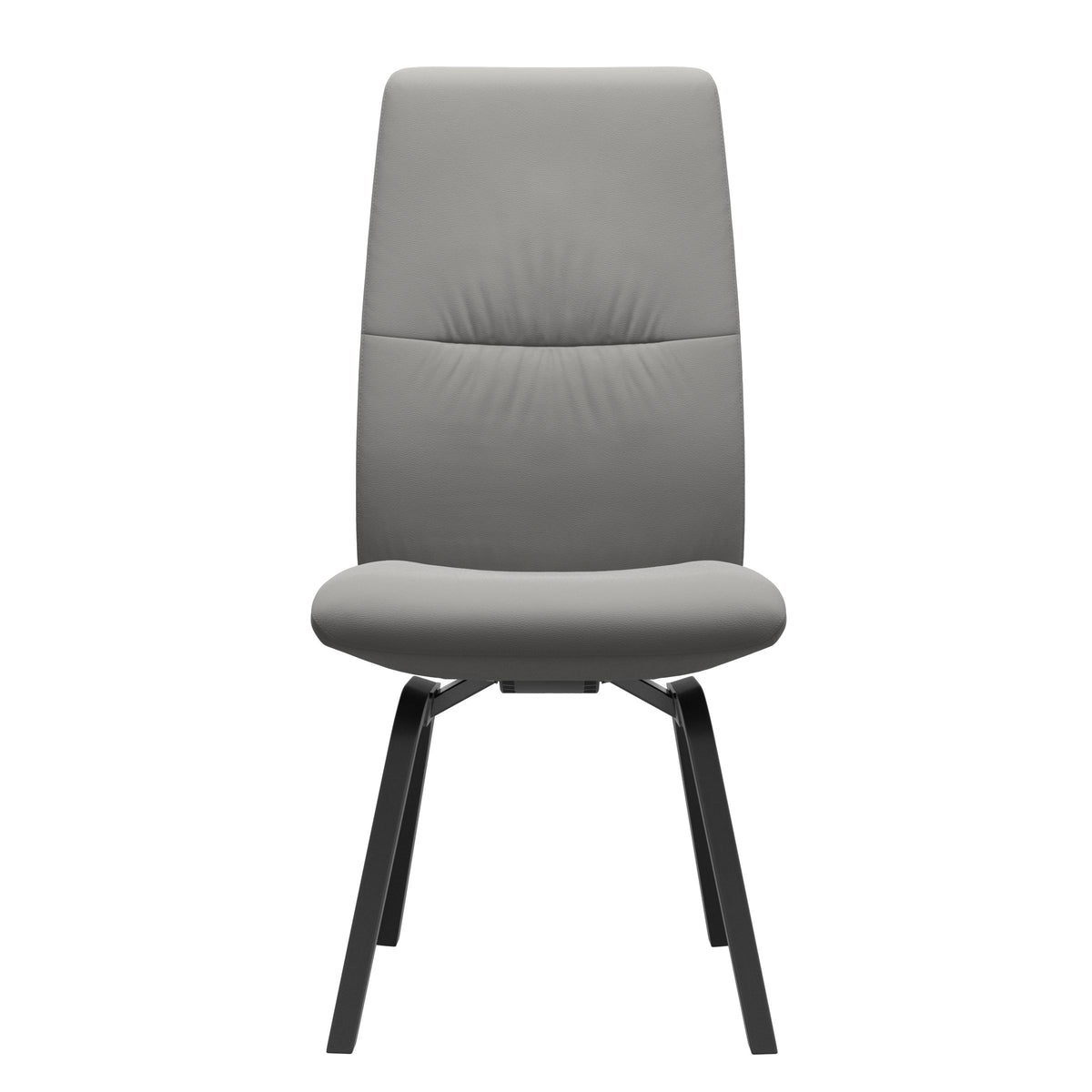 Mint High Back Dining Chair - Paloma Silver Grey - Black Wood - Armless
