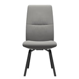 Mint High Back Dining Chair - Paloma Silver Grey - Black Wood - Armless