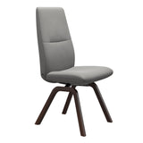 Mint High Back Dining Chair - Paloma Silver Grey - Brown Wood - Armless