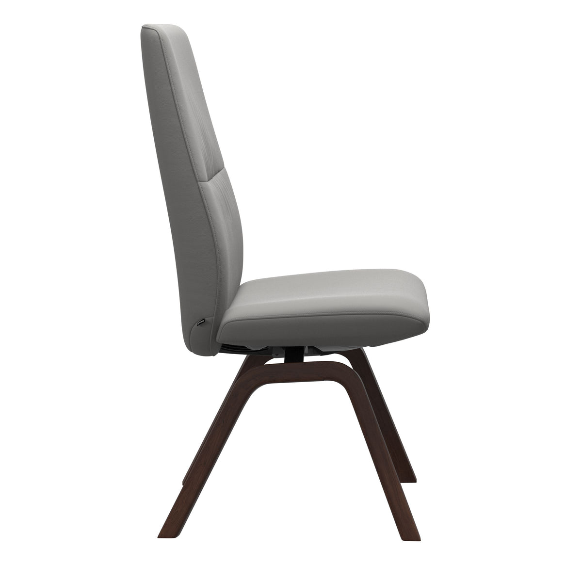 Mint High Back Dining Chair - Paloma Silver Grey - Brown Wood - Armless
