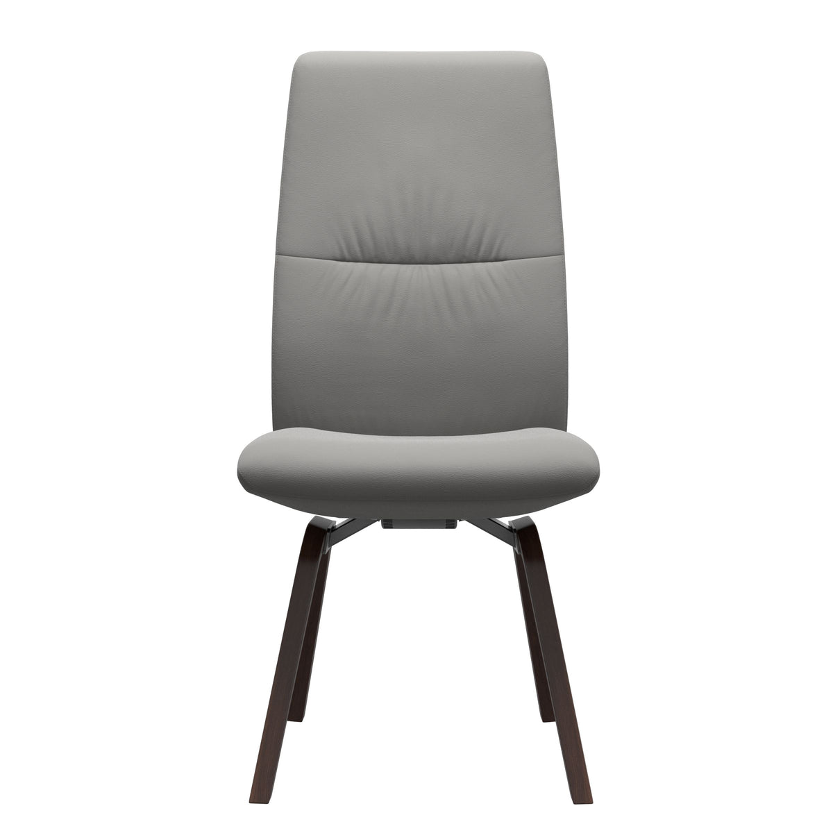 Mint High Back Dining Chair - Paloma Silver Grey - Brown Wood - Armless