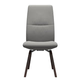 Mint High Back Dining Chair - Paloma Silver Grey - Brown Wood - Armless
