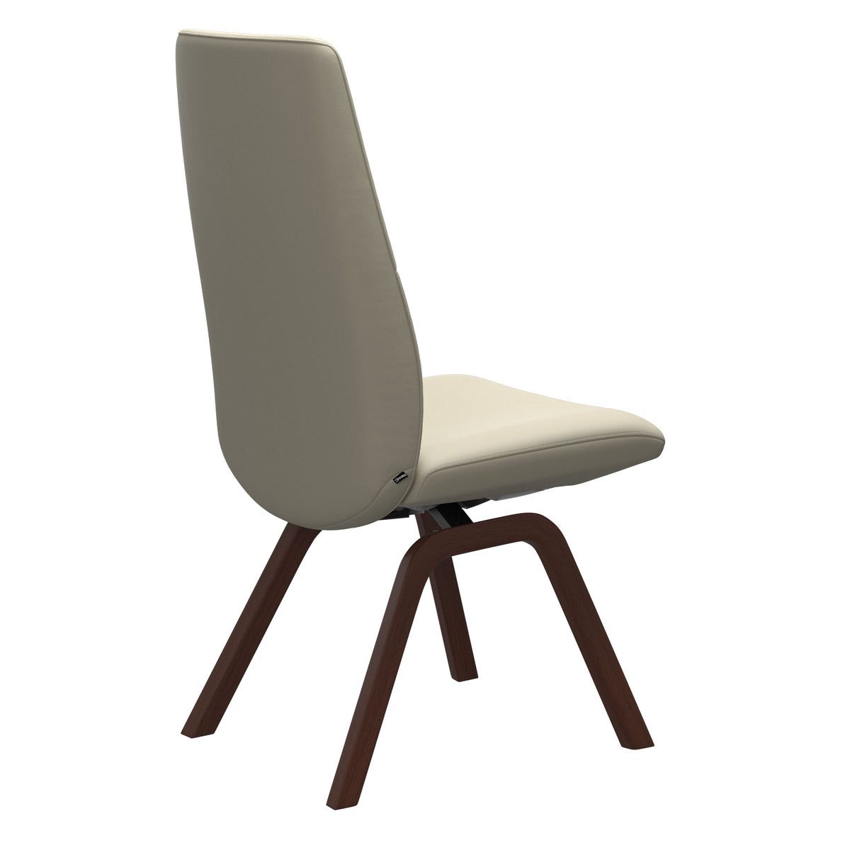 Mint High Back Dining Chair - Paloma Light Grey - Walnut Wood - Armless