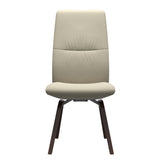 Mint High Back Dining Chair - Paloma Light Grey - Brown Wood - Armless