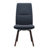 Mint High Back Dining Chair - Paloma Oxford Blue - Walnut Wood - Armless