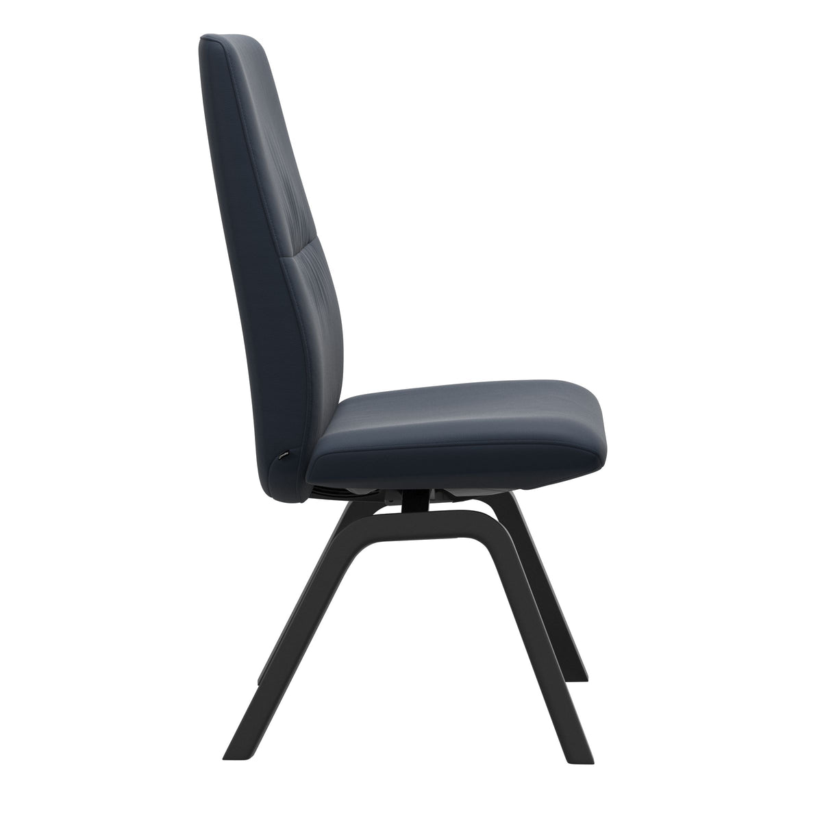 Mint High Back Dining Chair - Paloma Oxford Blue - Black Wood - Armless