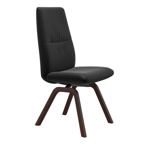 Mint High Back Dining Chair - Paloma Black - Walnut Wood - Armless