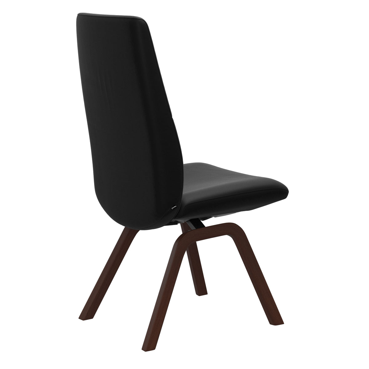 Mint High Back Dining Chair - Paloma Black - Walnut Wood - Armless