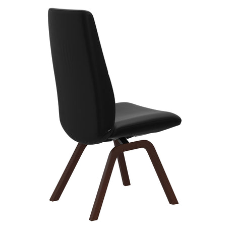 Mint High Back Dining Chair - Paloma Black - Walnut Wood - Armless