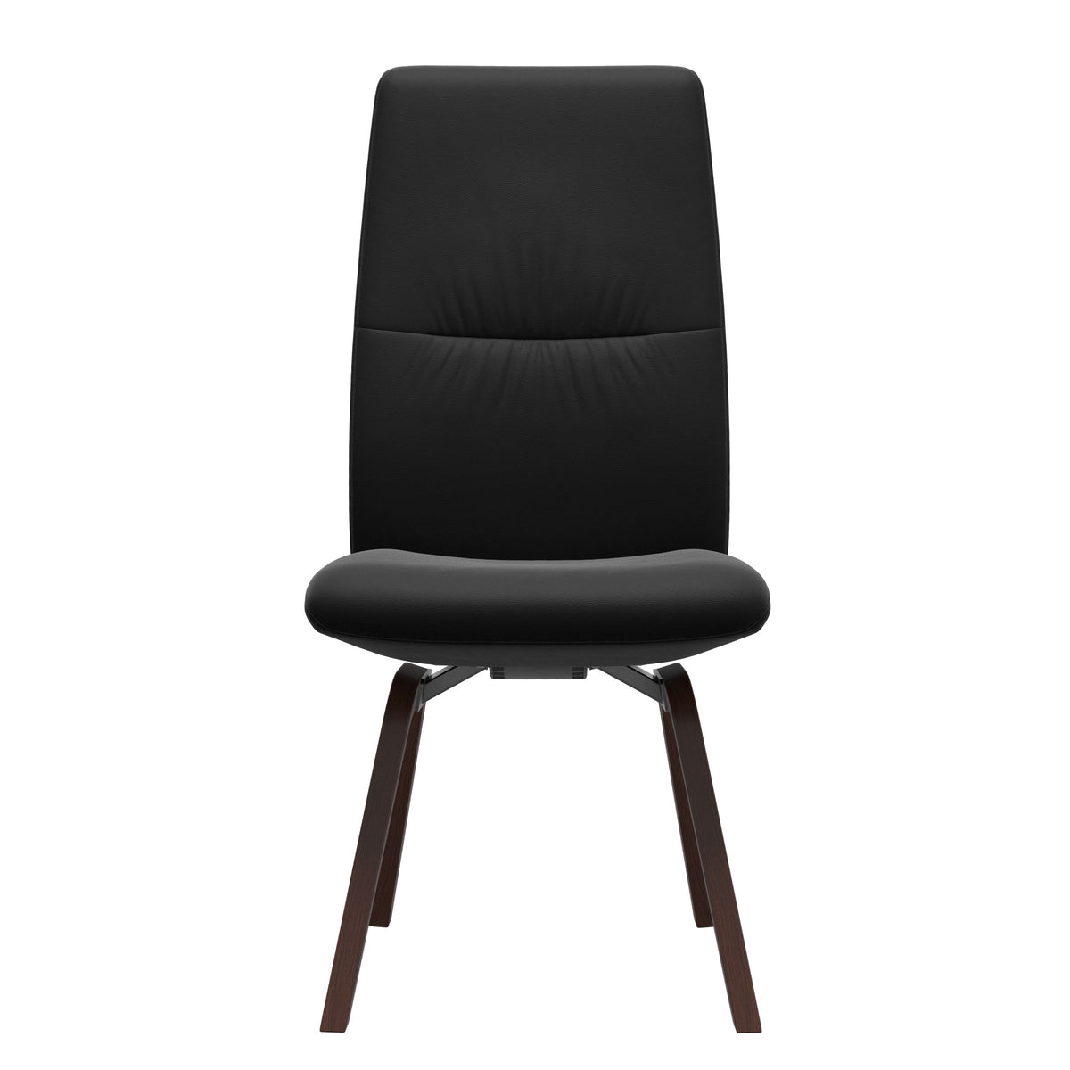Mint High Back Dining Chair - Paloma Black - Walnut Wood - Armless