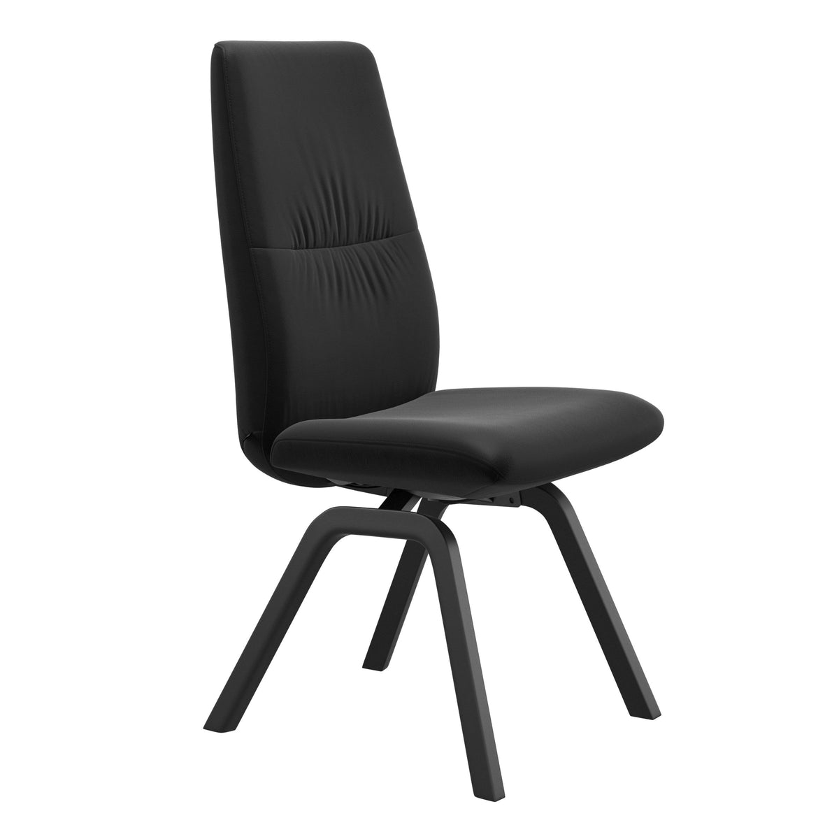 Mint High Back Dining Chair - Paloma Black - Black Wood - Armless