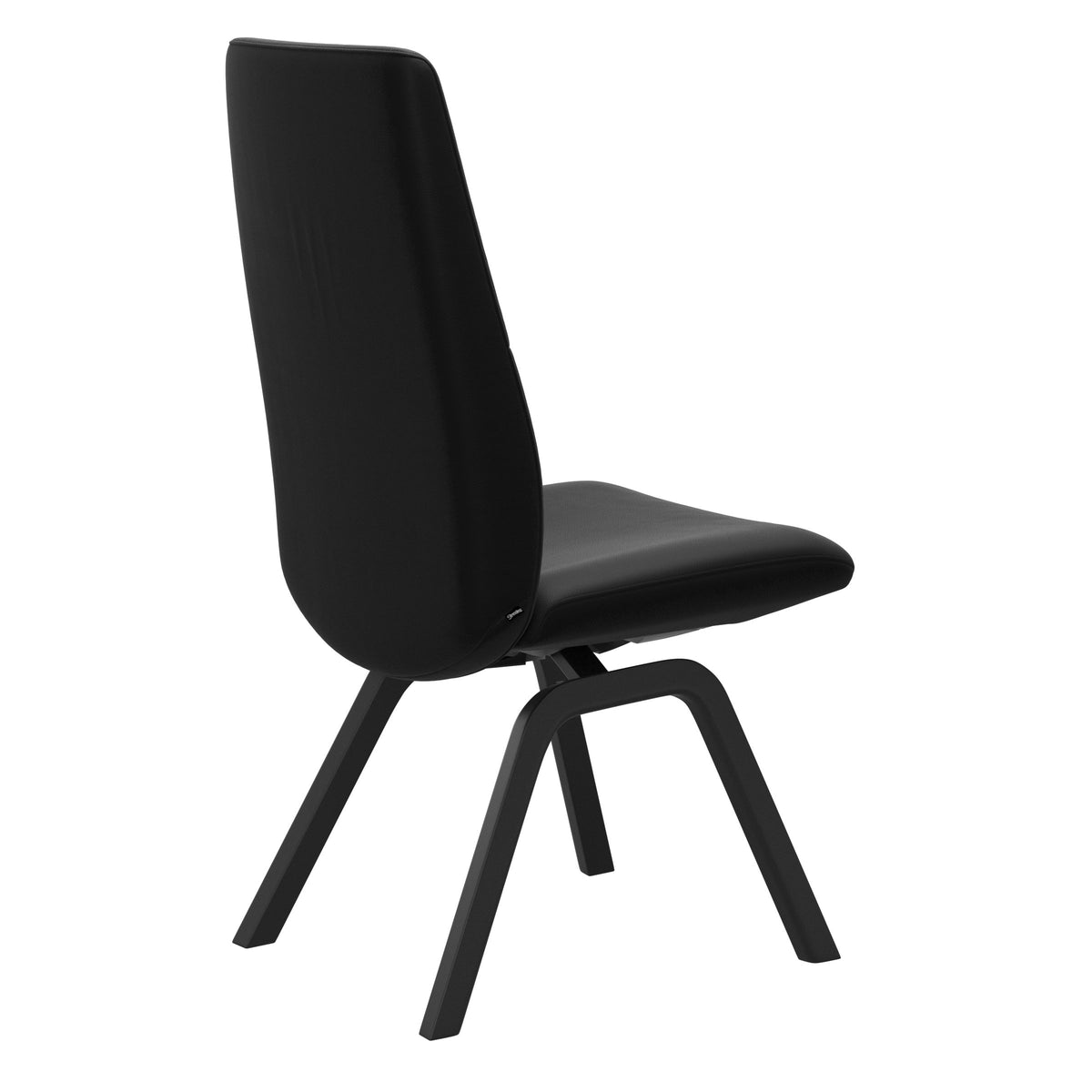 Mint High Back Dining Chair - Paloma Black - Black Wood - Armless