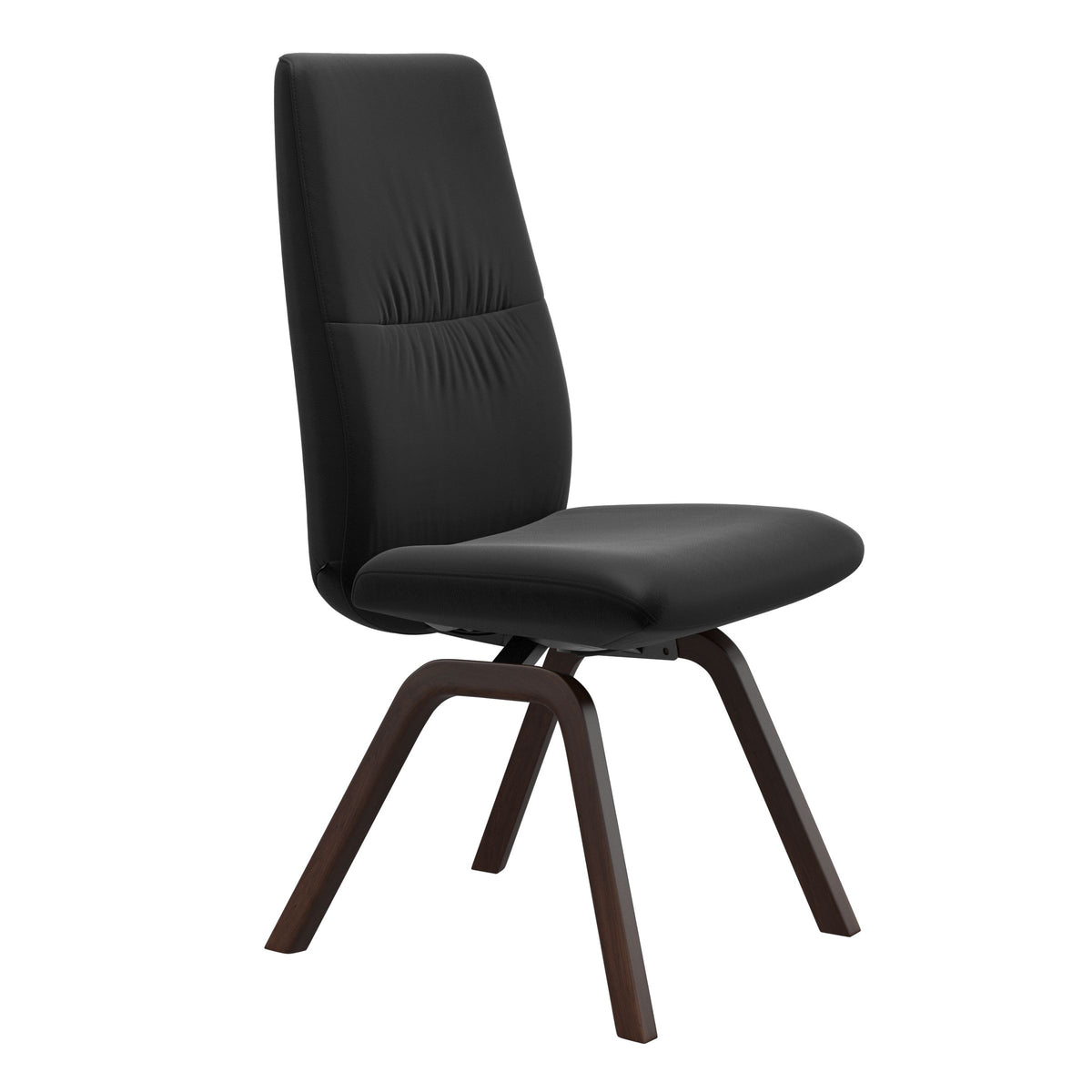 Mint High Back Dining Chair - Paloma Black - Brown Wood - Armless