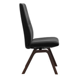 Mint High Back Dining Chair - Paloma Black - Brown Wood - Armless