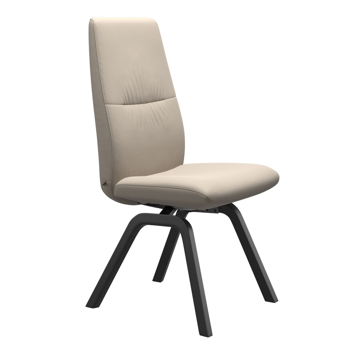 Mint High Back Dining Chair - Paloma Fog - Black Wood - Armless