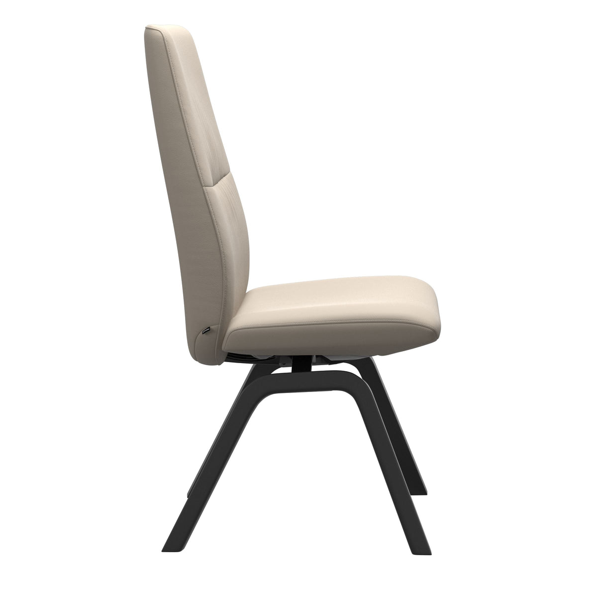 Mint High Back Dining Chair - Paloma Fog - Black Wood - Armless