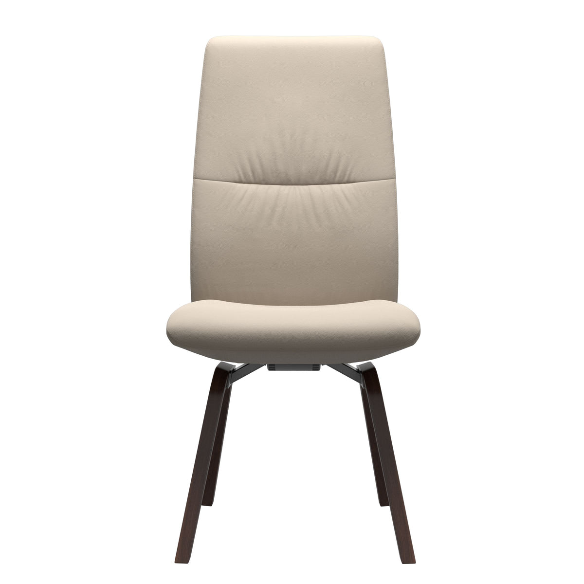 Mint High Back Dining Chair - Paloma Fog - Brown Wood - Armless