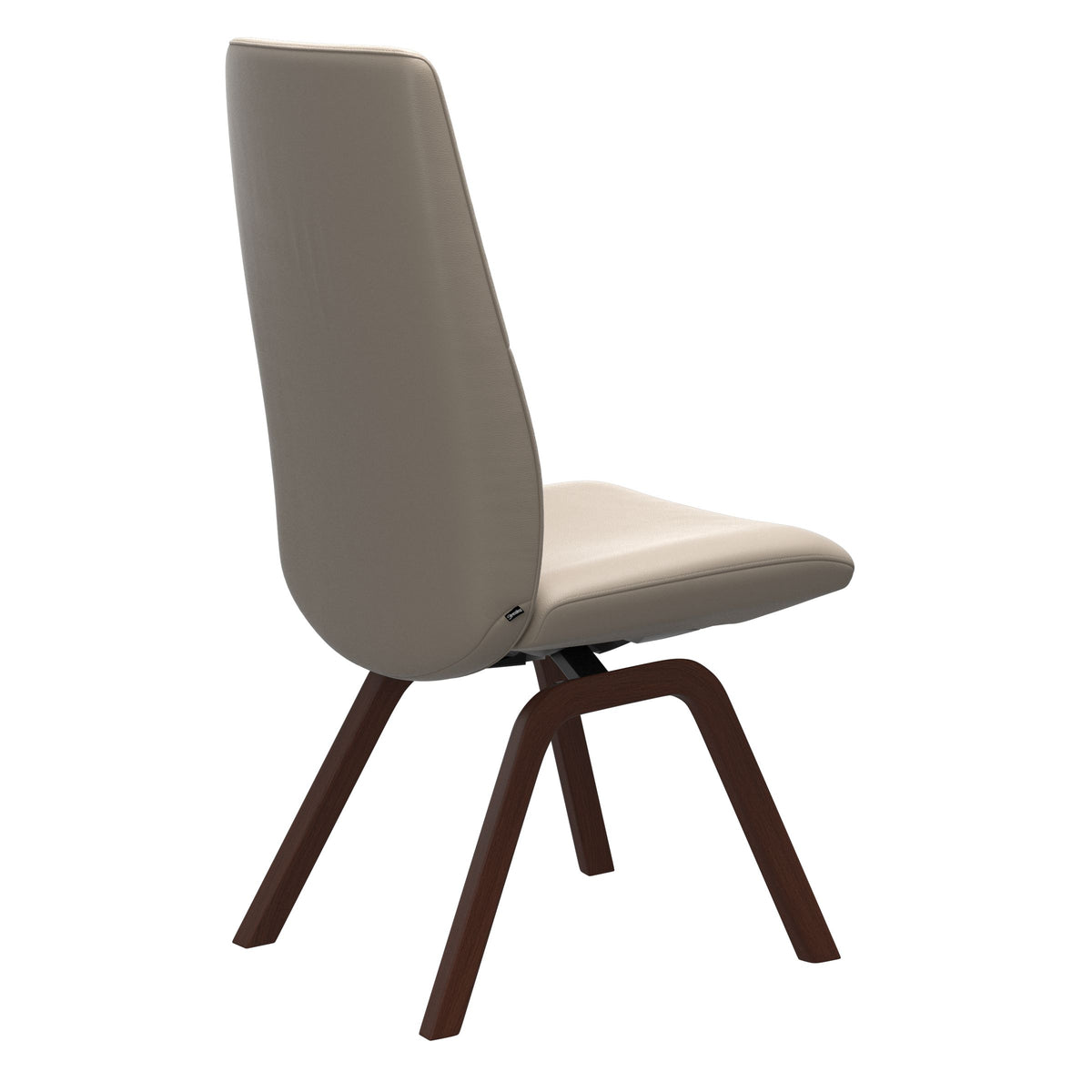 Mint High Back Dining Chair - Paloma Mushroom - Walnut Wood - Armless