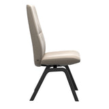 Mint High Back Dining Chair - Paloma Mushroom - Black Wood - Armless