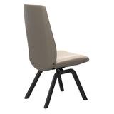 Mint High Back Dining Chair - Paloma Mushroom - Black Wood - Armless