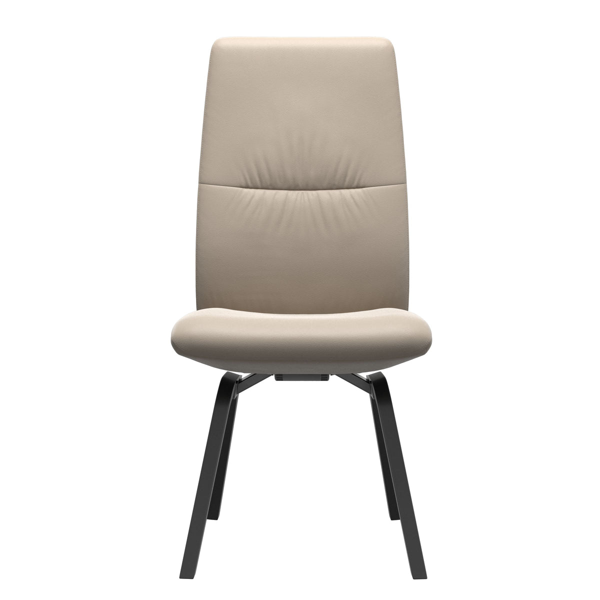 Mint High Back Dining Chair - Paloma Mushroom - Black Wood - Armless