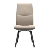 Mint High Back Dining Chair - Paloma Mushroom - Black Wood - Armless