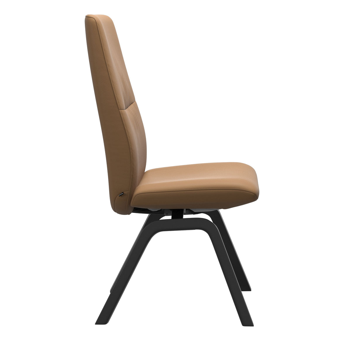 Mint High Back Dining Chair - Paloma Taupe - Black Wood - Armless