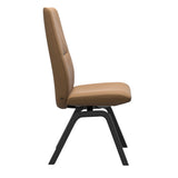 Mint High Back Dining Chair - Paloma Taupe - Black Wood - Armless