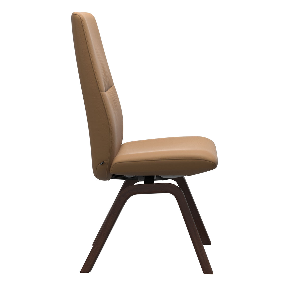 Mint High Back Dining Chair - Paloma Taupe - Brown Wood - Armless
