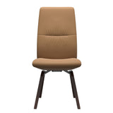 Mint High Back Dining Chair - Paloma Taupe - Brown Wood - Armless