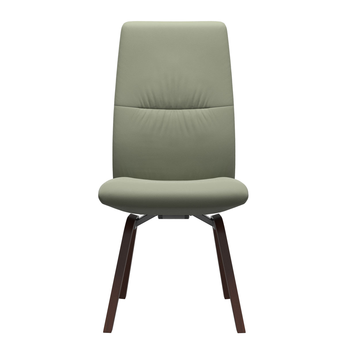 Mint High Back Dining Chair - Paloma Shadow Green - Walnut Wood - Armless
