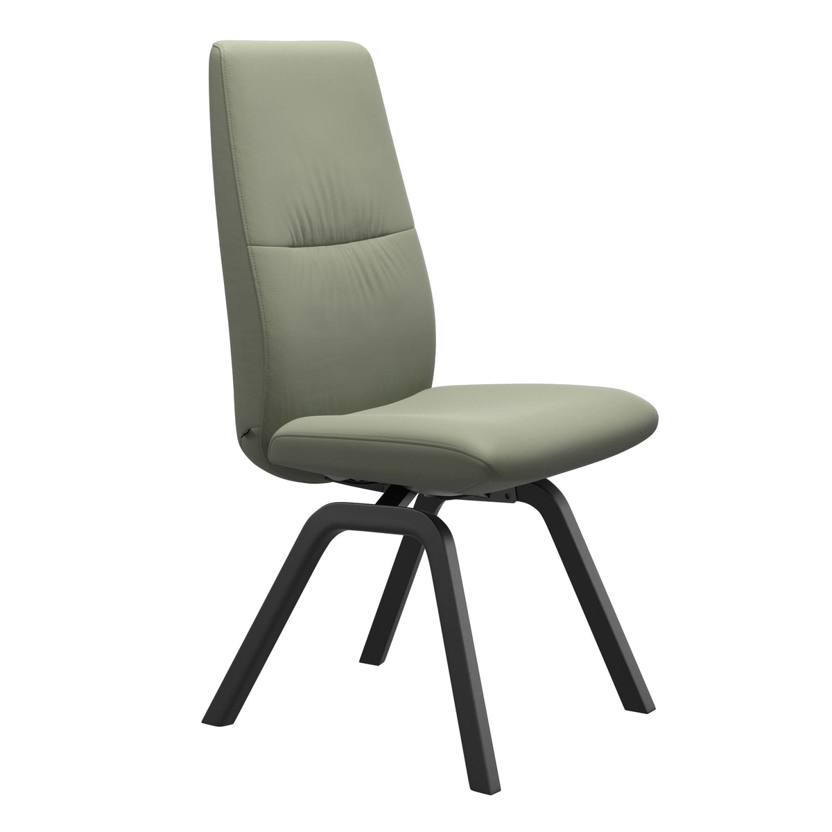 Mint High Back Dining Chair - Paloma Shadow Green - Black Wood - Armless