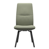 Mint High Back Dining Chair - Paloma Shadow Green - Black Wood - Armless
