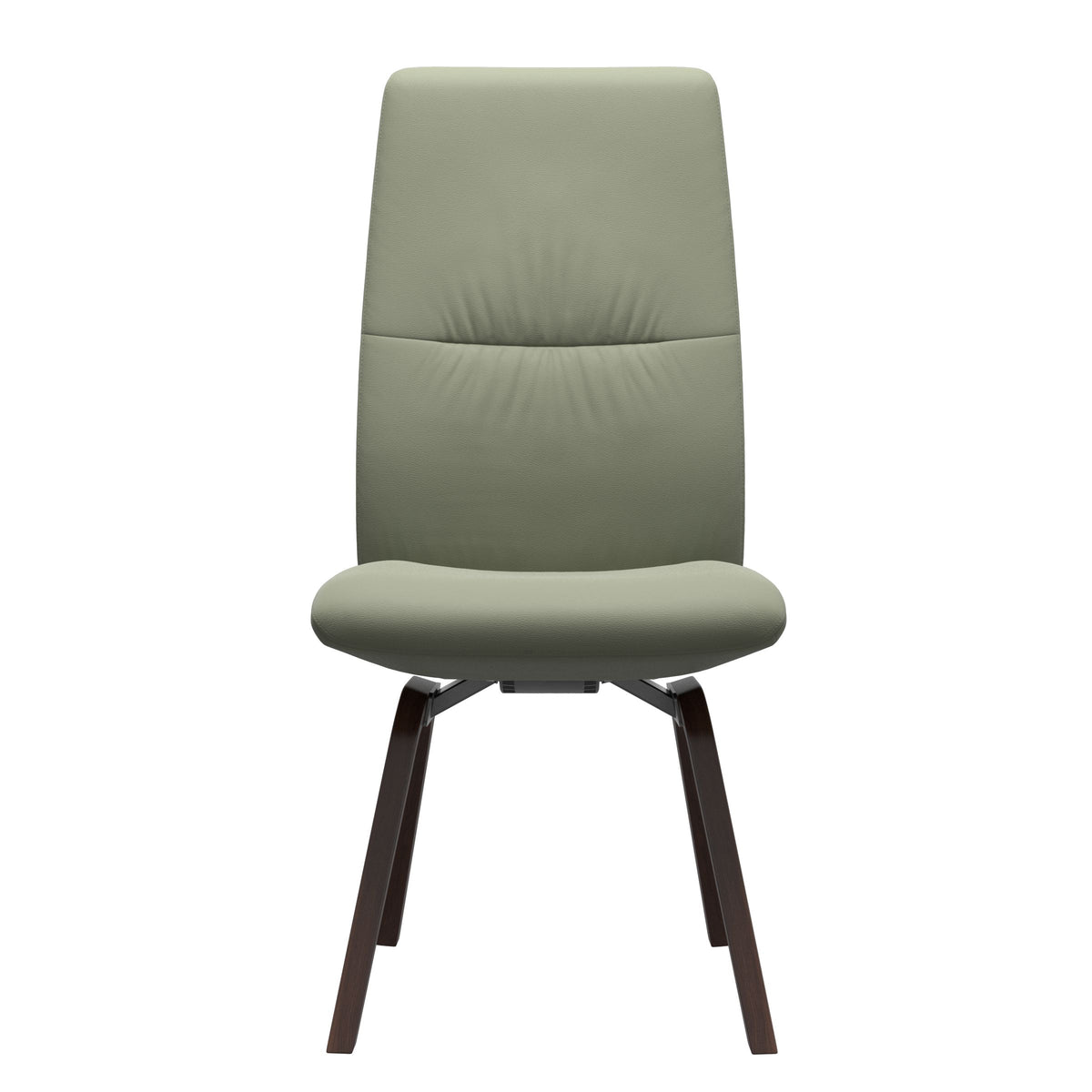 Mint High Back Dining Chair - Paloma Shadow Green - Brown Wood - Armless