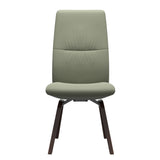 Mint High Back Dining Chair - Paloma Shadow Green - Brown Wood - Armless