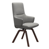 Mint High Back Dining Chair - Paloma Silver Grey - Walnut Wood - Armchair