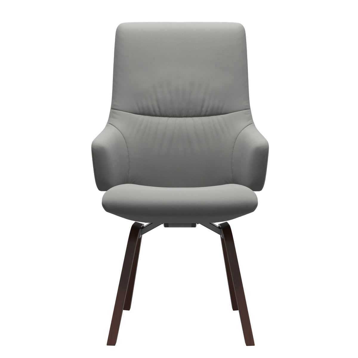 Mint High Back Dining Chair - Paloma Silver Grey - Walnut Wood - Armchair