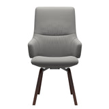 Mint High Back Dining Chair - Paloma Silver Grey - Walnut Wood - Armchair