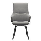 Mint High Back Dining Chair - Paloma Silver Grey - Black Wood - Armchair