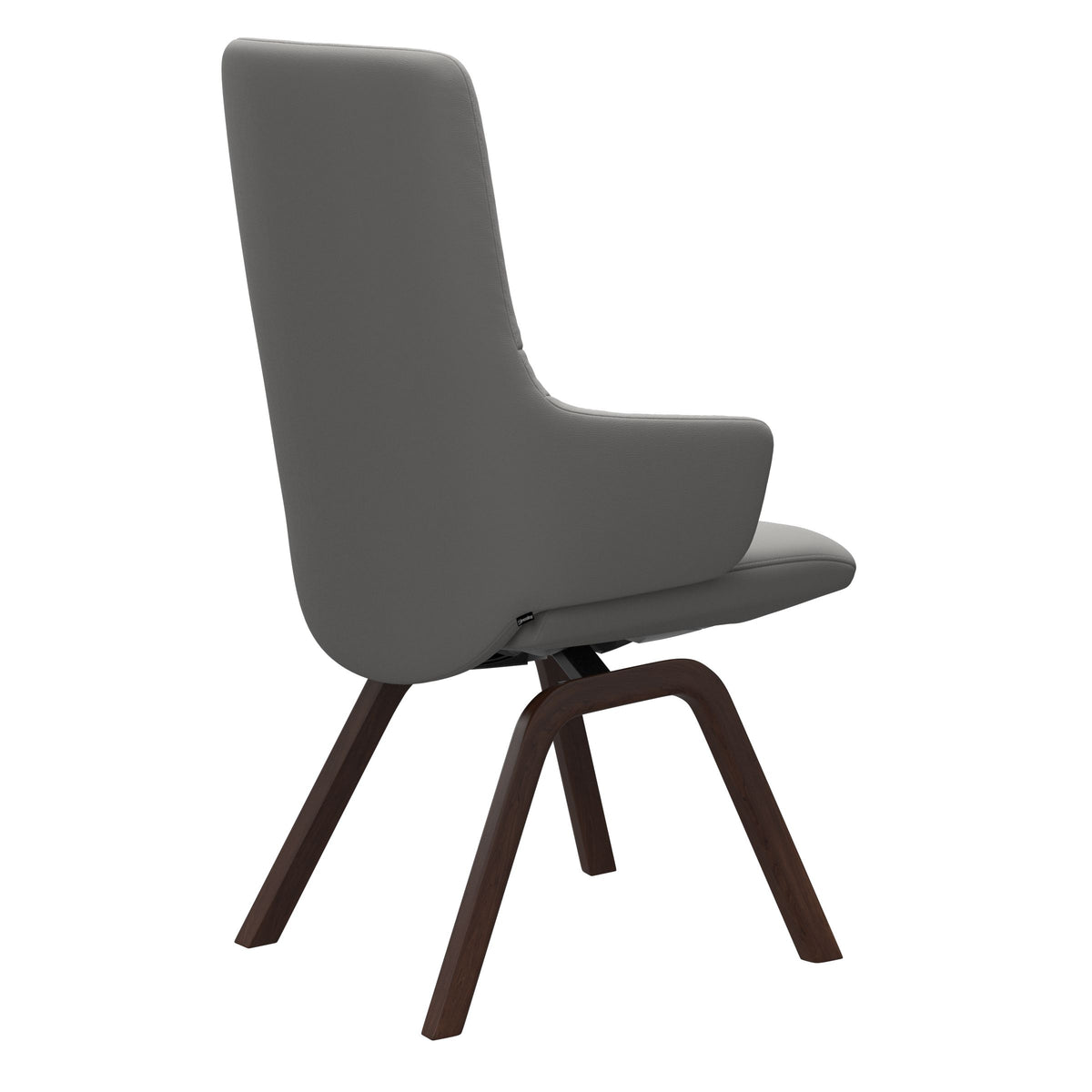 Mint High Back Dining Chair - Paloma Silver Grey - Brown Wood - Armchair
