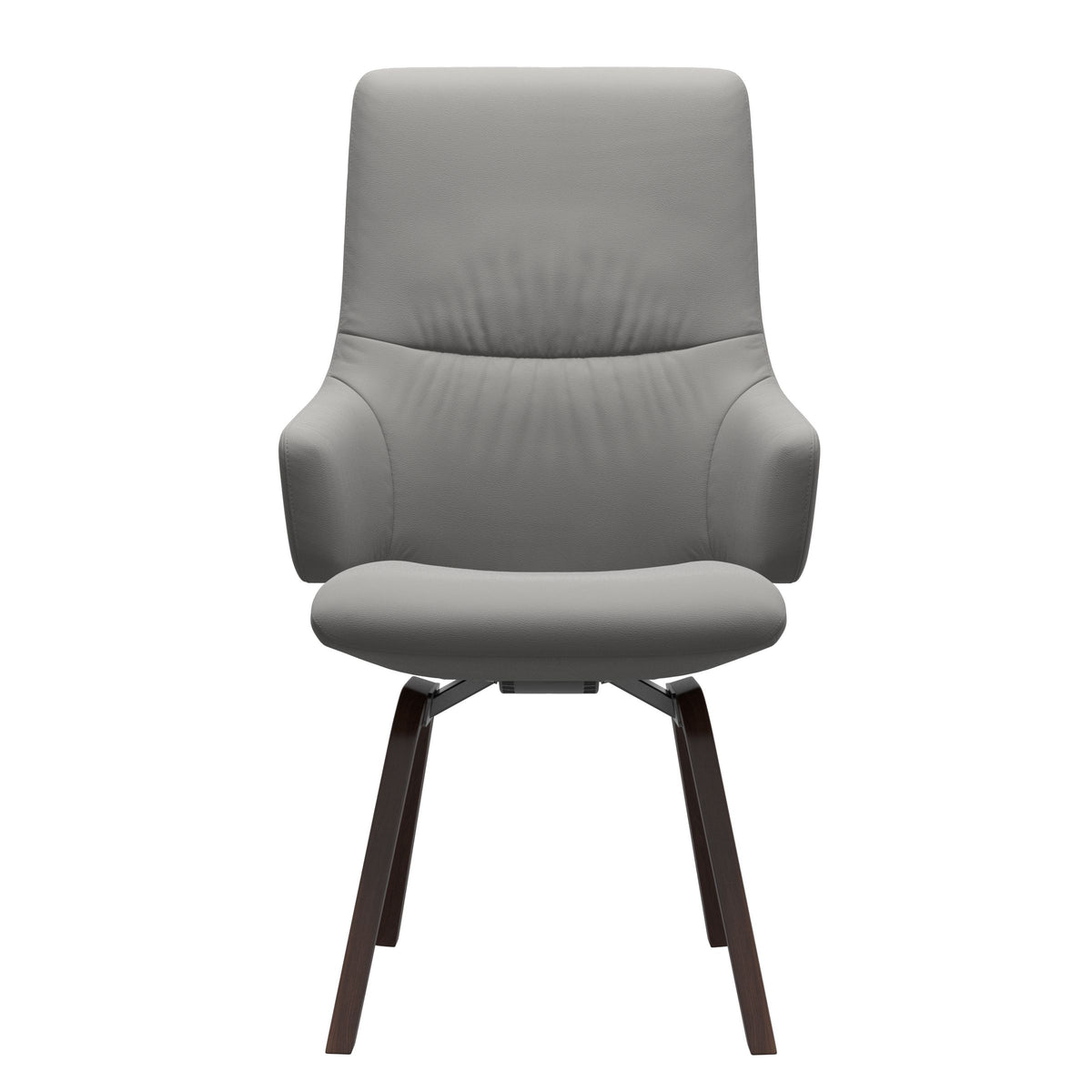 Mint High Back Dining Chair - Paloma Silver Grey - Brown Wood - Armchair