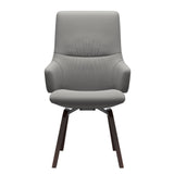 Mint High Back Dining Chair - Paloma Silver Grey - Brown Wood - Armchair